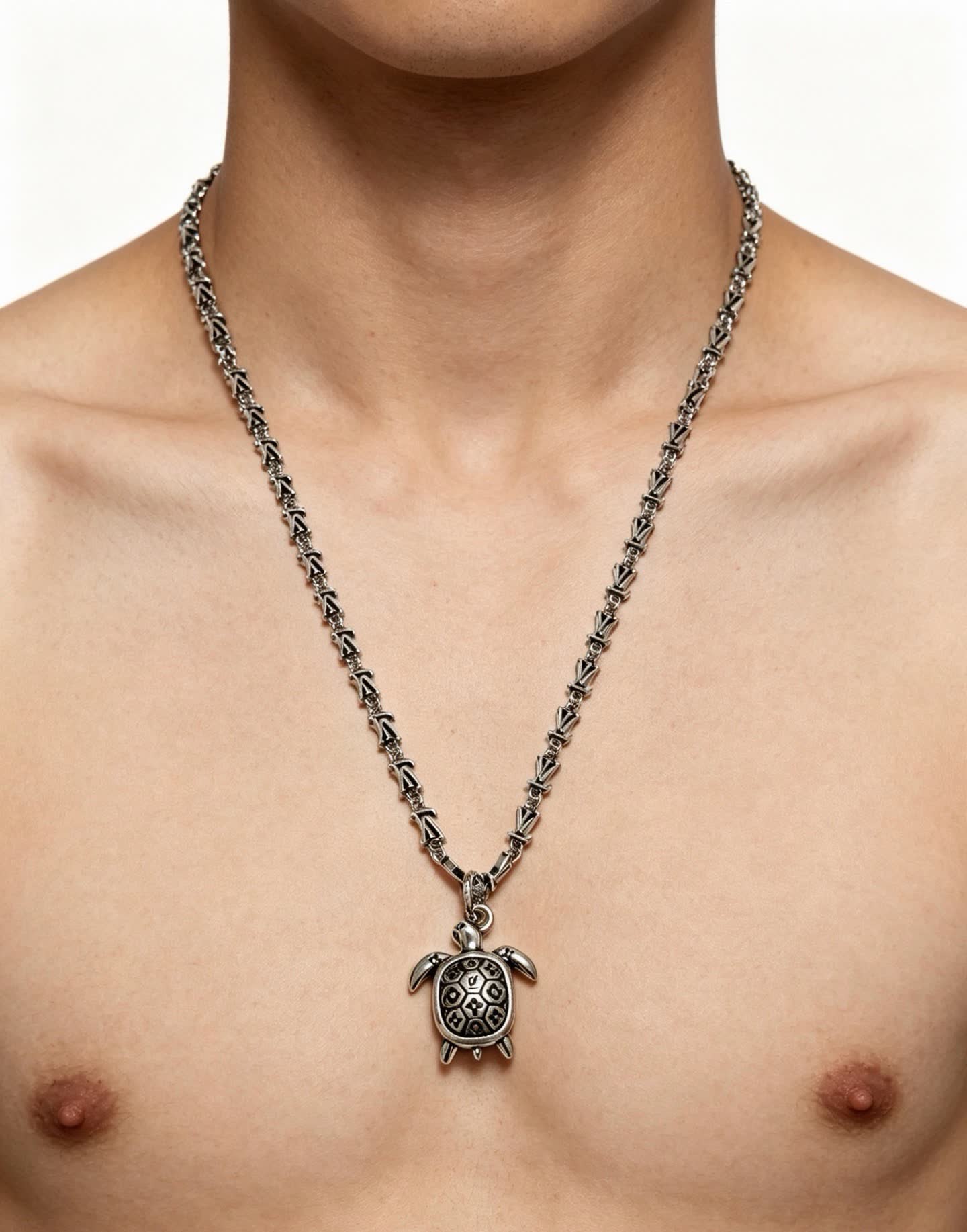 Louis Vuitton Silver Turtle Pendant Necklace